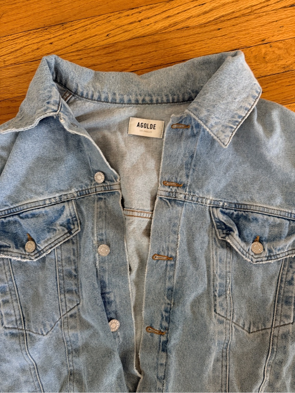 Agolde Faded Light Blue Denim Jacket